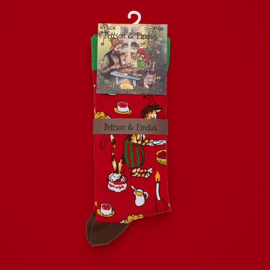 Socken mit Motiv Findus und das Weihnachtsessen